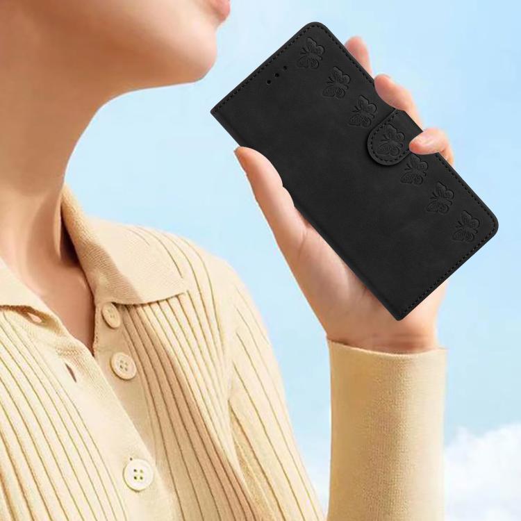 For iPhone 16e Seven Butterflies Embossed Leather Phone Case(Black) - free shipping - PMC TechLife - Order now!