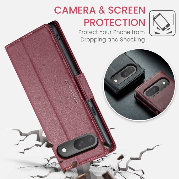 For Google Pixel 9 / 9 Pro CaseMe 023 Butterfly Buckle Litchi Texture RFID Anti-theft Leather Phone Case(Wine Red) - Google Cases by CaseMe | Online Shopping South Africa | PMC TechLife | Buy Now Pay Later Mobicred