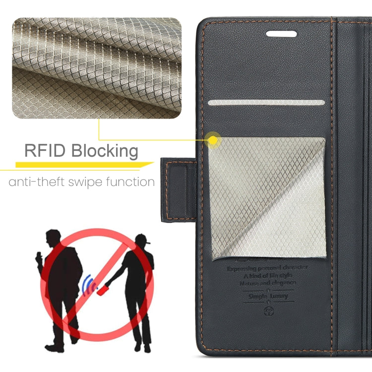 For OPPO Reno10 5G Global/Reno10 Pro Global CaseMe 023 Butterfly Buckle Litchi Texture RFID Anti-theft Leather Phone Case(Black) - OPPO Cases by CaseMe | Online Shopping South Africa | PMC Jewellery | Buy Now Pay Later Mobicred