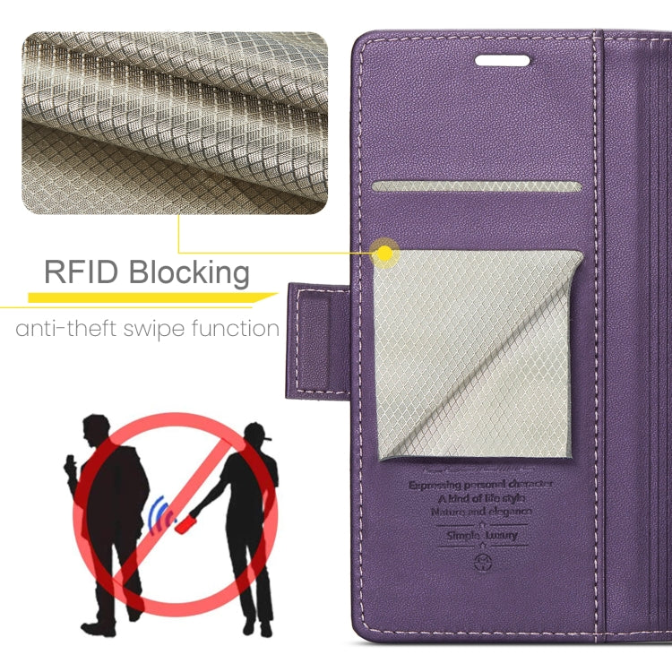 For OPPO Reno10 5G Global/Reno10 Pro Global CaseMe 023 Butterfly Buckle Litchi Texture RFID Anti-theft Leather Phone Case(Pearly Purple) - OPPO Cases by CaseMe | Online Shopping South Africa | PMC Jewellery | Buy Now Pay Later Mobicred