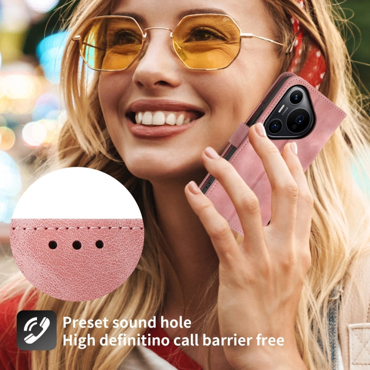 For Huawei Pura 70 Pro / Pura 70 Pro+ Skin Feel Flowers Embossed Wallet Leather Phone Case(Pink) - free shipping - PMC Jewellery - Order now!