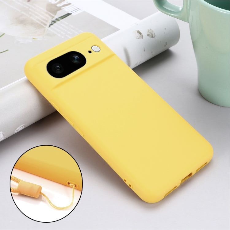 For Google Pixel 8 Pure Color Liquid Silicone Shockproof Phone Case(Yellow) - free shipping - PMC TechLife - Order now!