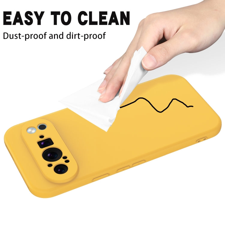 For Google Pixel 9 Pro XL Pure Color Liquid Silicone Shockproof Phone Case(Yellow) - Google Cases by PMC TechLife | Online Shopping South Africa | PMC TechLife | Buy Now Pay Later Mobicred