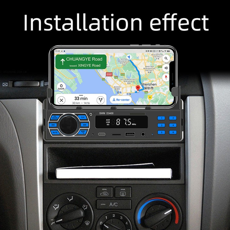 SWM D3400 Car Bluetooth MP3 Player Support Smart Voice Assistant / FM(Black) - Car MP3 & MP4 & MP5 by PMC TechLife | Online Shopping South Africa | PMC TechLife | Buy Now Pay Later Mobicred