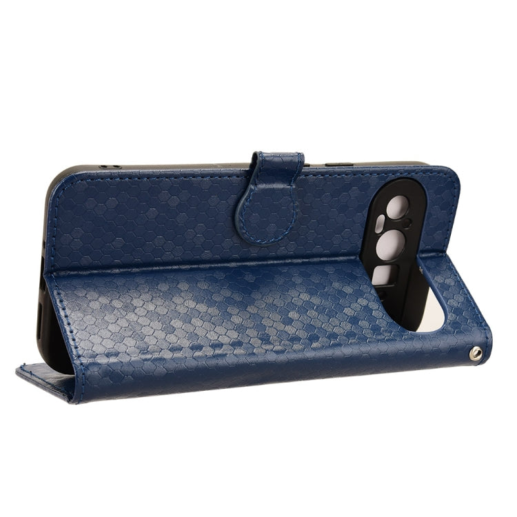 For Google Pixel 9 Honeycomb Dot Texture Leather Phone Case(Blue) - Google Cases by PMC TechLife | Online Shopping South Africa | PMC TechLife | Buy Now Pay Later Mobicred