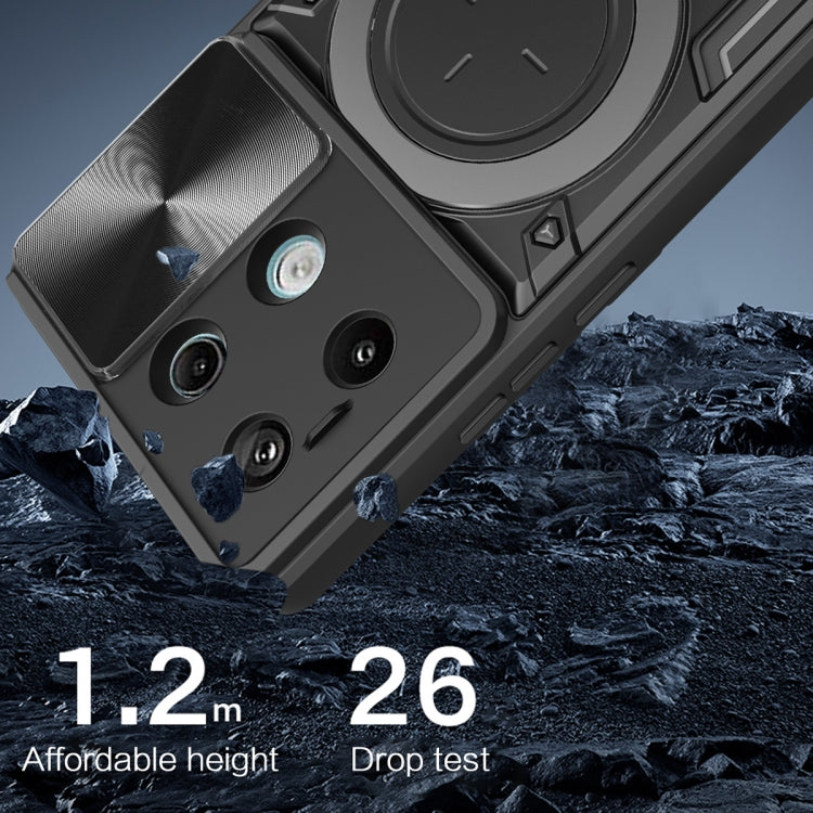 For Xiaomi Redmi Note 13 Pro 5G CD Texture Sliding Camshield Magnetic Holder Phone Case(Black) - Xiaomi Cases by PMC TechLife | Online Shopping South Africa | PMC TechLife | Buy Now Pay Later Mobicred