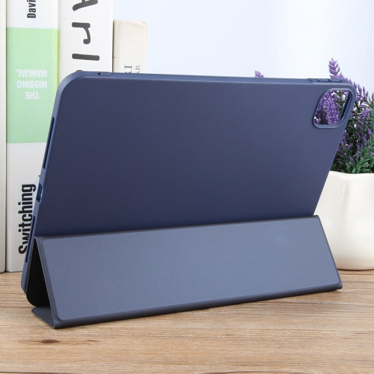 For iPad Air 13 2025 / 2024 GEBEI 3-folding Holder Shockproof Flip Leather Tablet Case(Dark Blue) - iPad Air 13 2025 / 2024 Cases by GEBEI | Online Shopping South Africa | PMC TechLife | Buy Now Pay Later Mobicred