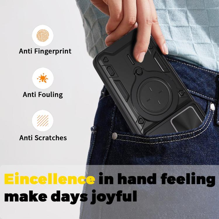 For Motorola Moto G56 5G CD Texture Sliding Camshield Magnetic Holder Phone Case(Black) - free shipping - PMC TechLife - Order now!