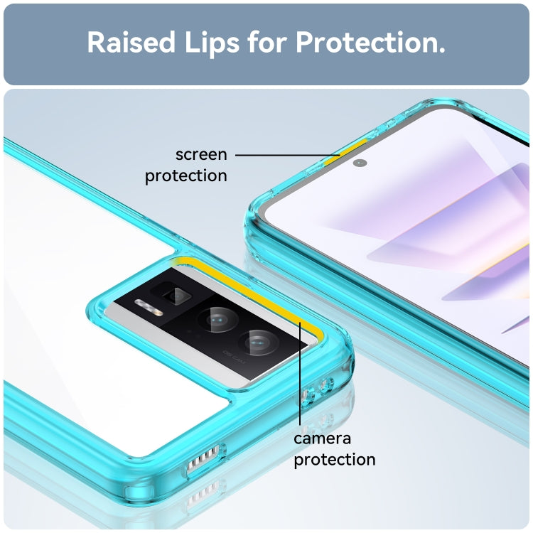For Xiaomi Poco F5 Pro Colorful Series Acrylic Hybrid TPU Phone Case(Transparent Blue) - free shipping - PMC TechLife - Order now!
