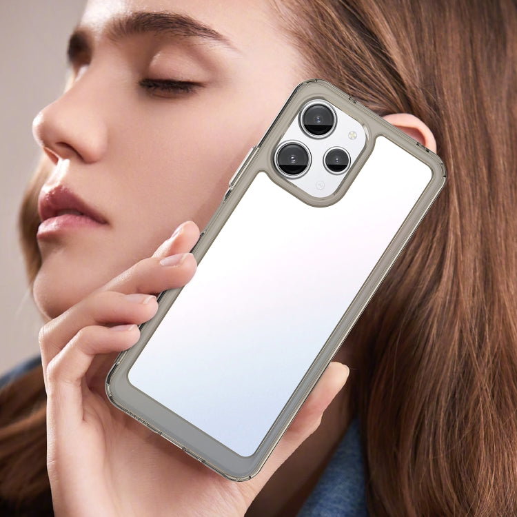 For Xiaomi Poco M6 Pro 5G Colorful Series Acrylic Hybrid TPU Phone Case(Transparent Grey) - Xiaomi Cases by PMC TechLife | Online Shopping South Africa | PMC TechLife | Buy Now Pay Later Mobicred