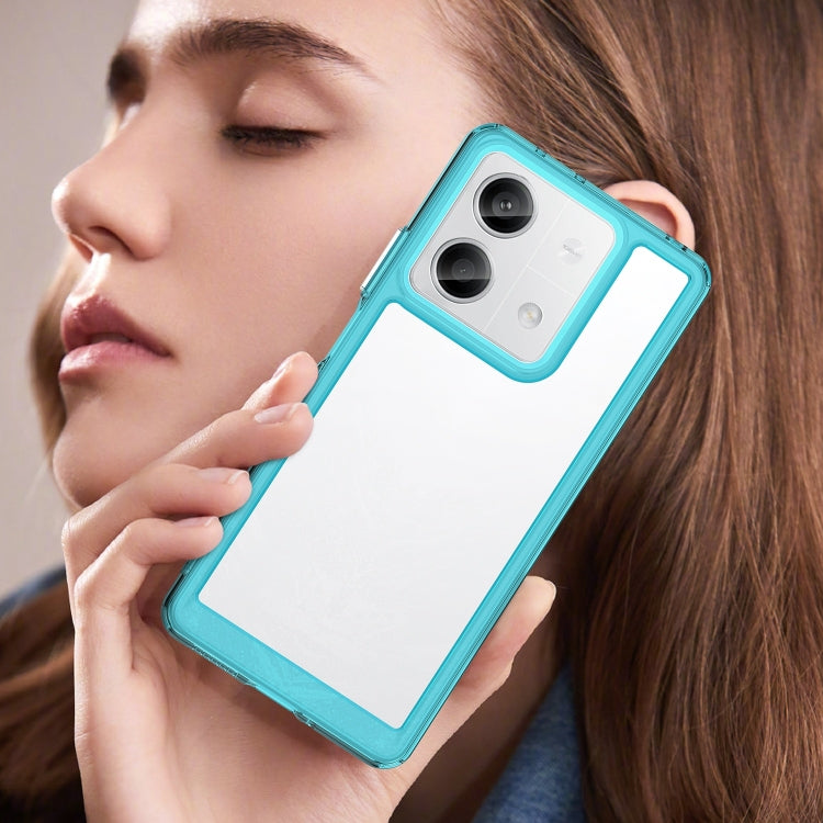 For Xiaomi Redmi Note 13 5G Colorful Series Acrylic Hybrid TPU Phone Case(Transparent Blue) - Note 13 Cases by PMC TechLife | Online Shopping South Africa | PMC TechLife | Buy Now Pay Later Mobicred