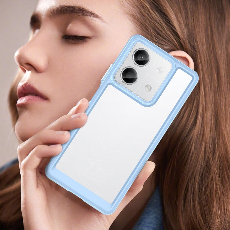 For Xiaomi Redmi Note 13 5G Colorful Series Acrylic Hybrid TPU Phone Case(Blue) - Note 13 Cases by PMC TechLife | Online Shopping South Africa | PMC TechLife | Buy Now Pay Later Mobicred