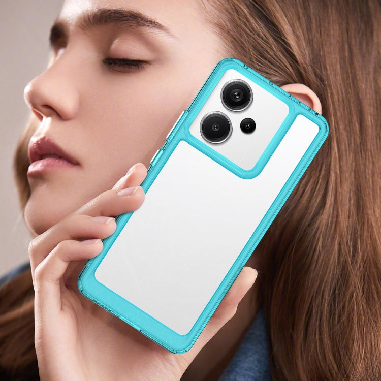For Xiaomi Redmi Note 13 Pro+ Colorful Series Acrylic Hybrid TPU Phone Case(Transparent Blue) - Note 13 Pro+ Cases by PMC TechLife | Online Shopping South Africa | PMC TechLife | Buy Now Pay Later Mobicred