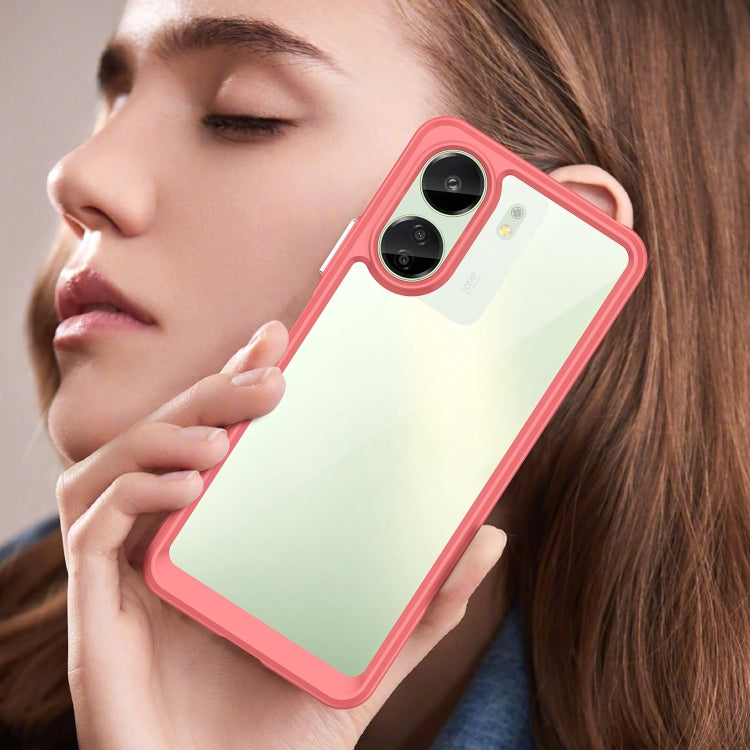 For Xiaomi Redmi 13C 4G Colorful Series Acrylic Hybrid TPU Phone Case(Red) - 13C Cases by PMC TechLife | Online Shopping South Africa | PMC TechLife | Buy Now Pay Later Mobicred