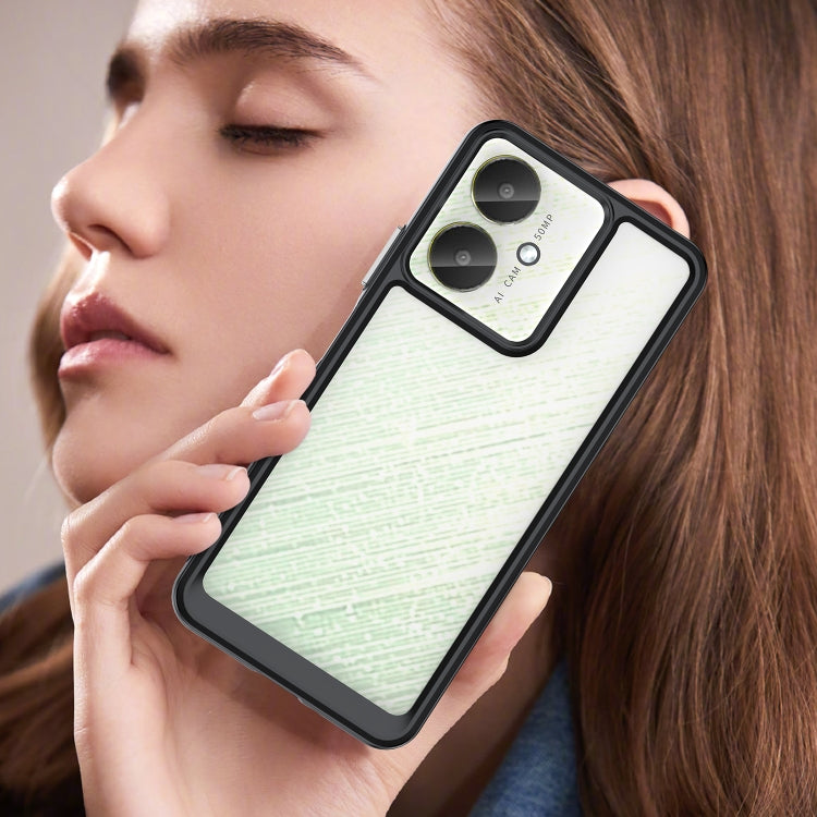 For Xiaomi Poco M6 Colorful Series Acrylic Hybrid TPU Phone Case(Black) - Xiaomi Cases by PMC TechLife | Online Shopping South Africa | PMC TechLife | Buy Now Pay Later Mobicred