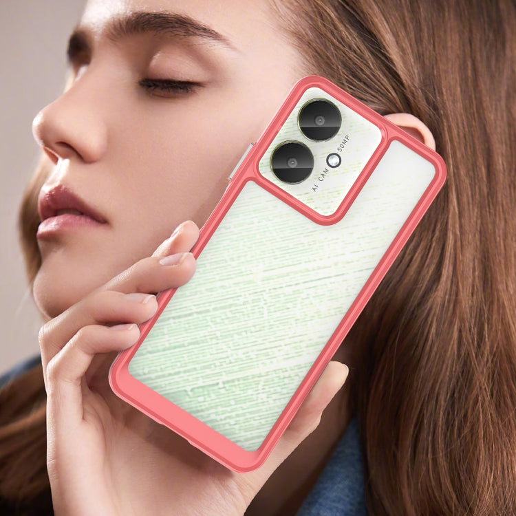 For Xiaomi Redmi 13R 5G Colorful Series Acrylic Hybrid TPU Phone Case(Red) - 13R Cases by PMC TechLife | Online Shopping South Africa | PMC TechLife | Buy Now Pay Later Mobicred