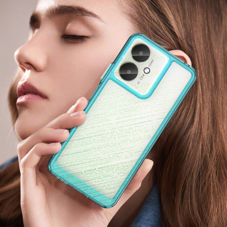 For Xiaomi Redmi 13C 5G Colorful Series Acrylic Hybrid TPU Phone Case(Transparent Blue) - 13C Cases by PMC TechLife | Online Shopping South Africa | PMC TechLife