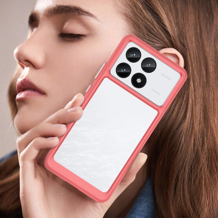 For Xiaomi Redmi K70 Colorful Series Acrylic Hybrid TPU Phone Case(Red) - K70 Cases by PMC TechLife | Online Shopping South Africa | PMC TechLife | Buy Now Pay Later Mobicred