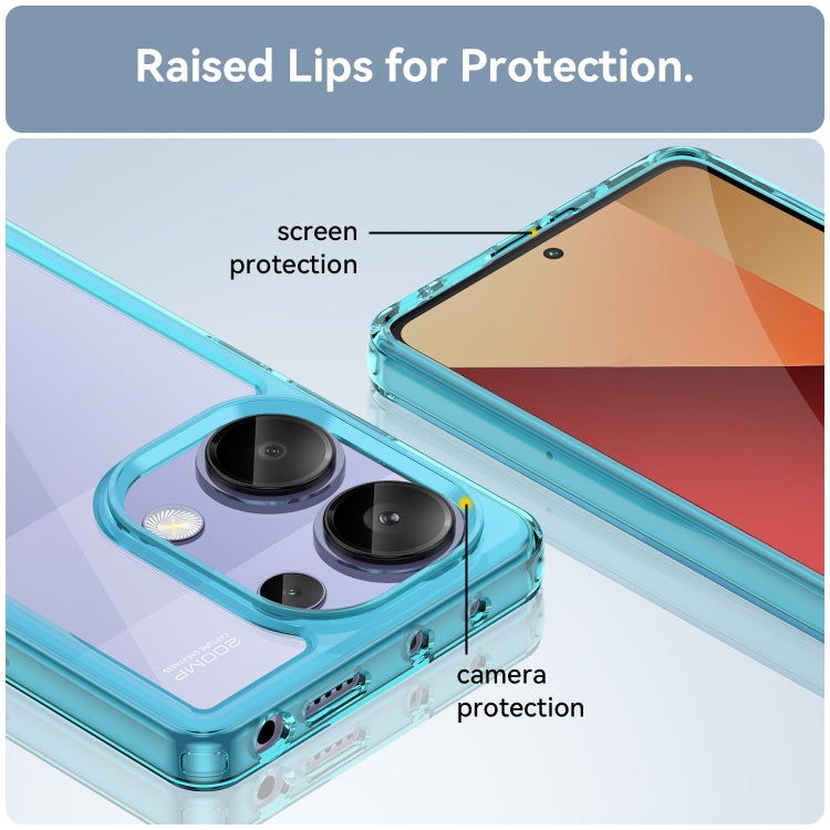 For Redmi Note 13 Pro 4G Global Colorful Series Acrylic Hybrid TPU Phone Case(Transparent Blue) - Note 13 Pro Cases by PMC TechLife | Online Shopping South Africa | PMC TechLife | Buy Now Pay Later Mobicred