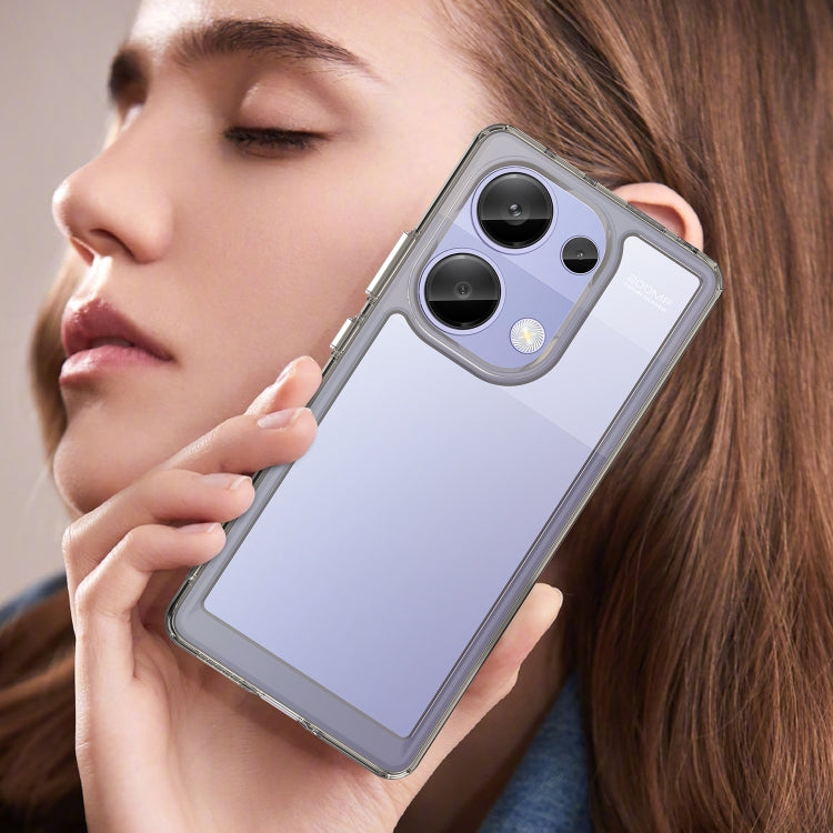 For Redmi Note 13 Pro 4G Global Colorful Series Acrylic Hybrid TPU Phone Case(Transparent Grey) - Note 13 Pro Cases by PMC TechLife | Online Shopping South Africa | PMC TechLife | Buy Now Pay Later Mobicred