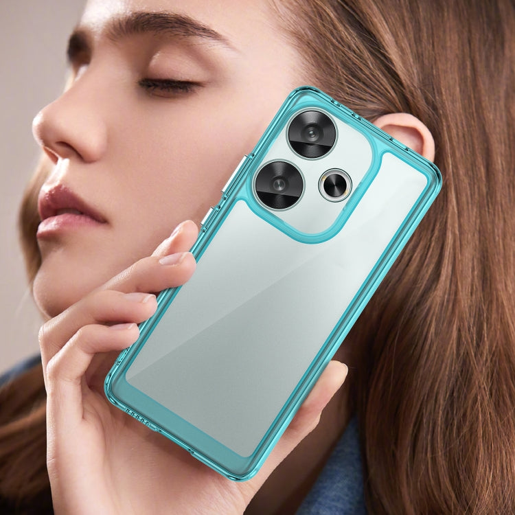 For Xiaomi Redmi Turbo 3 Colorful Series Acrylic Hybrid TPU Phone Case(Transparent Blue) - Xiaomi Cases by PMC TechLife | Online Shopping South Africa | PMC TechLife | Buy Now Pay Later Mobicred