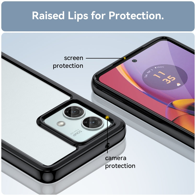 For Motorola Moto G84 Colorful Series Acrylic Hybrid TPU Phone Case(Black) - free shipping - PMC TechLife - Order now!