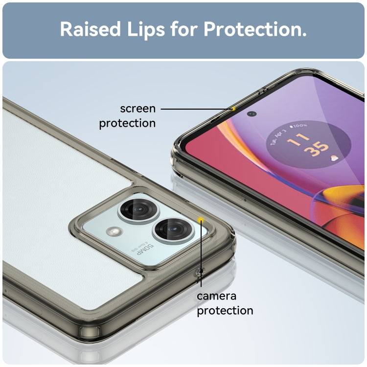 For Motorola Moto G84 Colorful Series Acrylic Hybrid TPU Phone Case(Transparent Grey) - Motorola Cases by PMC TechLife | Online Shopping South Africa | PMC TechLife | Buy Now Pay Later Mobicred