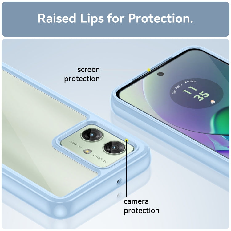 For Motorola Moto G54 Global Colorful Series Acrylic Hybrid TPU Phone Case(Blue) - Motorola Cases by PMC TechLife | Online Shopping South Africa | PMC TechLife | Buy Now Pay Later Mobicred