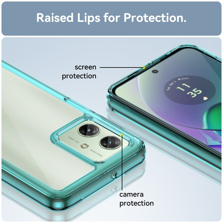 For Motorola Moto G54 Global Colorful Series Acrylic Hybrid TPU Phone Case(Transparent Blue) - Motorola Cases by PMC TechLife | Online Shopping South Africa | PMC TechLife | Buy Now Pay Later Mobicred