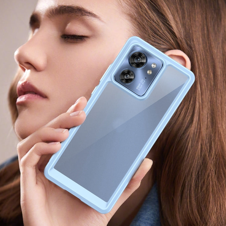 For Motorola Edge 2023 US Colorful Series Acrylic Hybrid TPU Phone Case(Blue) - Motorola Cases by PMC TechLife | Online Shopping South Africa | PMC TechLife | Buy Now Pay Later Mobicred