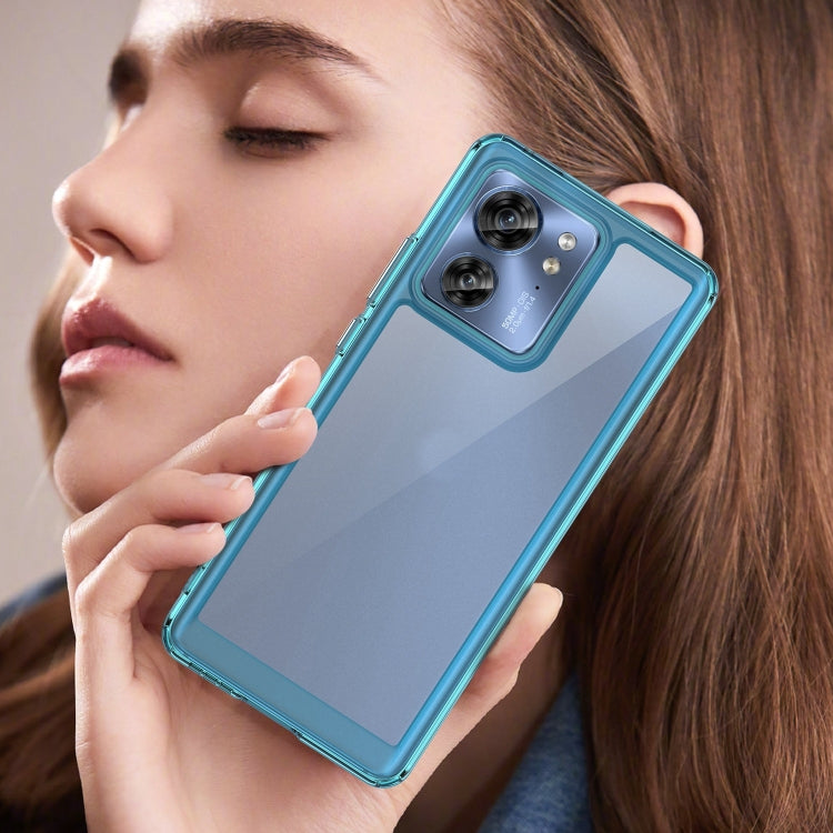 For Motorola Edge 2023 US Colorful Series Acrylic Hybrid TPU Phone Case(Transparent Blue) - free shipping - PMC TechLife - Order now!