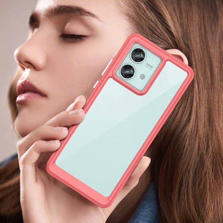 For Motorola Edge 40 Neo Colorful Series Acrylic Hybrid TPU Phone Case(Red) - Motorola Cases by PMC TechLife | Online Shopping South Africa | PMC TechLife | Buy Now Pay Later Mobicred