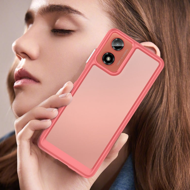 For Motorola Moto G24 Power Colorful Series Acrylic Hybrid TPU Phone Case(Red) - Motorola Cases by PMC TechLife | Online Shopping South Africa | PMC TechLife | Buy Now Pay Later Mobicred