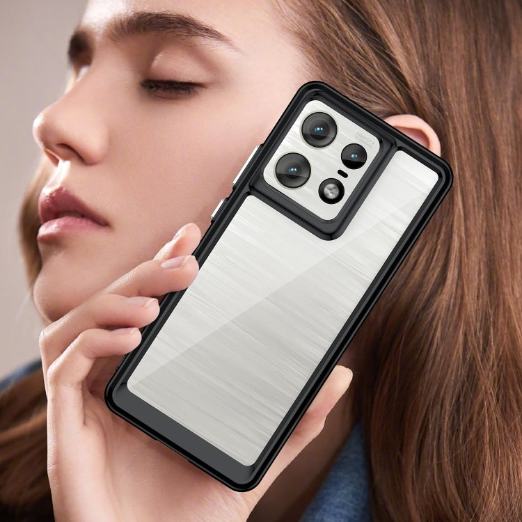 For Motorola Moto Edge 50 Pro Colorful Series Acrylic Hybrid TPU Phone Case(Black) - free shipping - PMC TechLife - Order now!