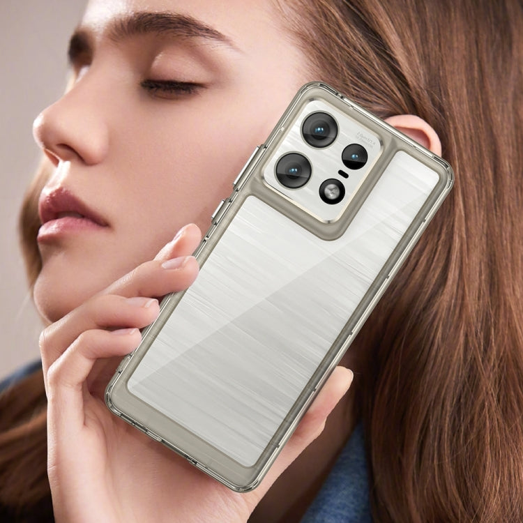 For Motorola Moto Edge 50 Pro Colorful Series Acrylic Hybrid TPU Phone Case(Transparent Grey) - free shipping - PMC TechLife - Order now!