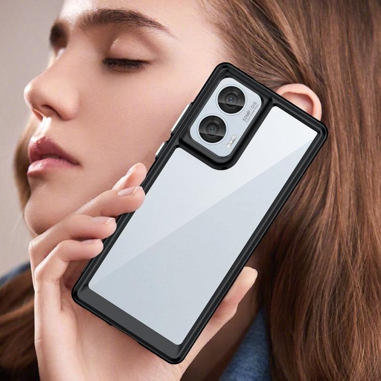 For Motorola Moto Edge 50 Fusion Colorful Series Acrylic Hybrid TPU Phone Case(Black) - free shipping - PMC TechLife - Order now!