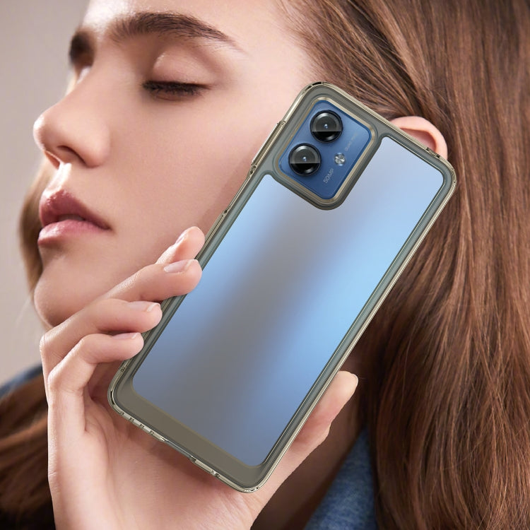 For Motorola Moto G14 Colorful Series Acrylic Hybrid TPU Phone Case(Transparent Grey) - free shipping - PMC TechLife - Order now!