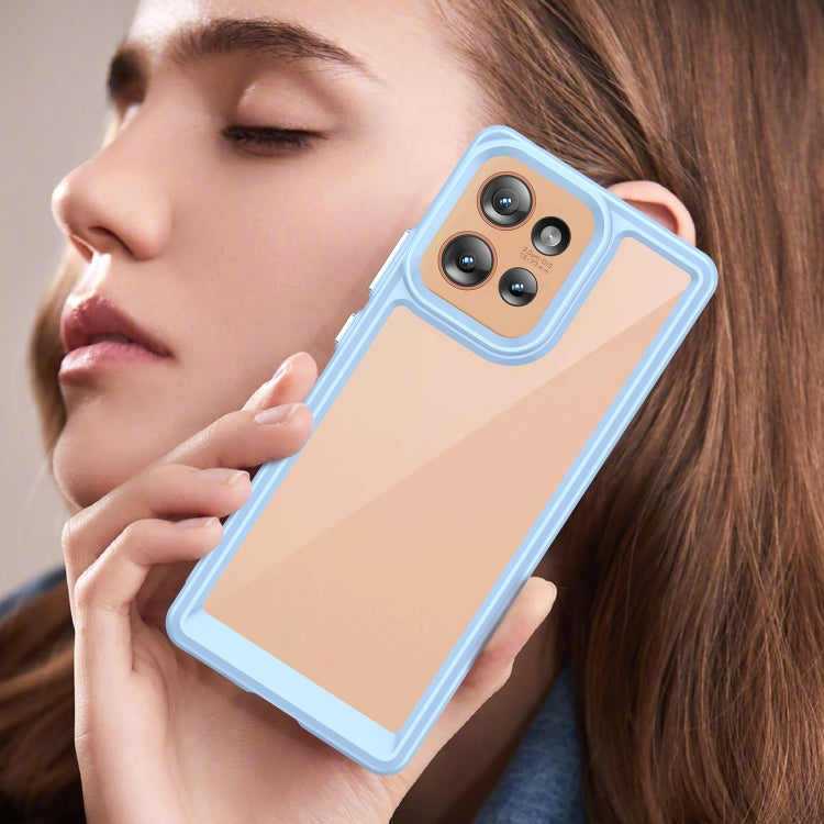 For Motorola Edge 50 Colorful Series Acrylic Hybrid TPU Phone Case(Blue) - free shipping - PMC TechLife - Order now!