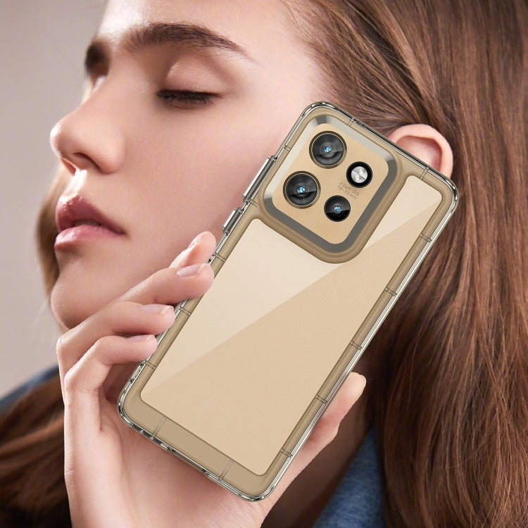 For Motorola Edge 50 Neo Colorful Series Acrylic Hybrid TPU Phone Case(Transparent Grey) - free shipping - PMC TechLife - Order now!