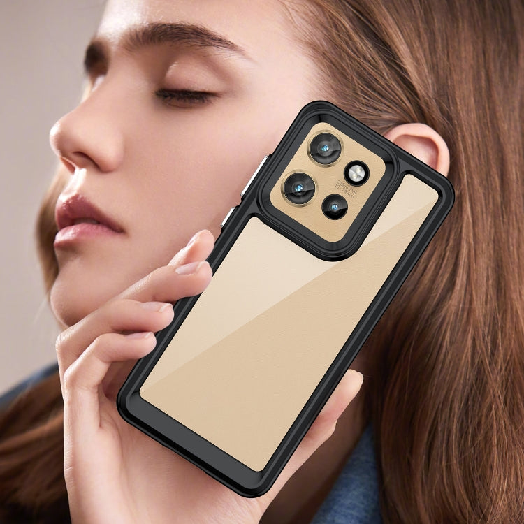 For Motorola Moto S50 Colorful Series Acrylic Hybrid TPU Phone Case(Black) - free shipping - PMC TechLife - Order now!