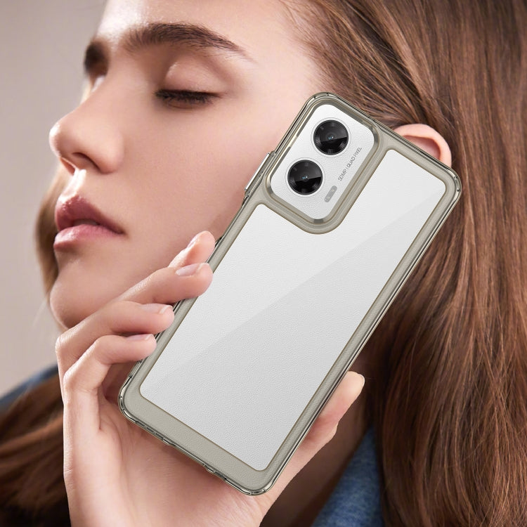 For Motorola Moto G35 5G Colorful Series Acrylic Hybrid TPU Phone Case(Transparent Grey) - free shipping - PMC TechLife - Order now!