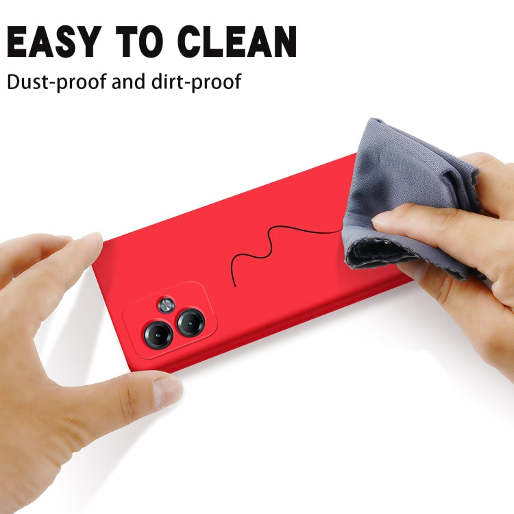 For Motorola Moto G14 Pure Color Liquid Silicone Shockproof Phone Case(Red) - Motorola Cases by PMC TechLife | Online Shopping South Africa | PMC TechLife | Buy Now Pay Later Mobicred