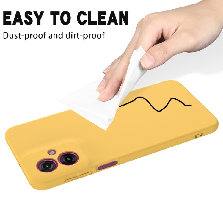 For Motorola Moto G55 Solid Color Liquid Silicone Dropproof Full Coverage Phone Case(Yellow) - free shipping - PMC TechLife - Order now!