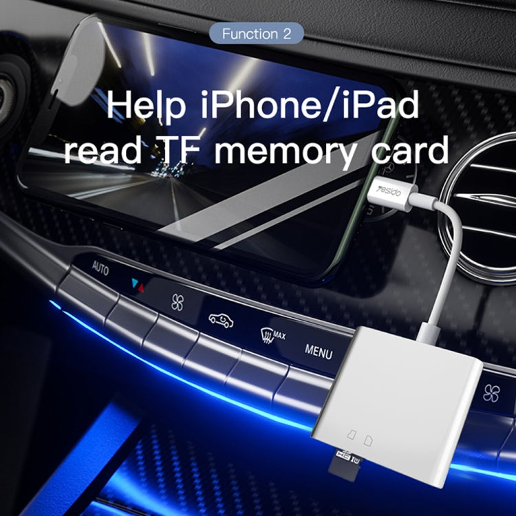 Yesido GS11 2 in 1 Multi-Function TF Card + SD Card to 8 Pin Converter Adapter(White) - free shipping - PMC Jewellery - Order now!