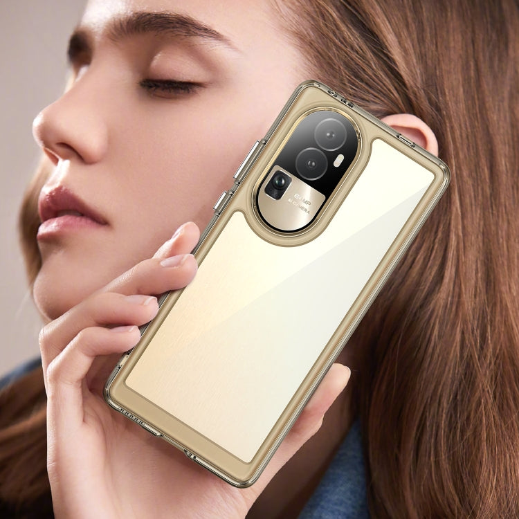 For OPPO Reno10 Pro+ Colorful Series Acrylic Hybrid TPU Phone Case(Transparent Grey) - OPPO Cases by PMC TechLife | Online Shopping South Africa | PMC TechLife | Buy Now Pay Later Mobicred