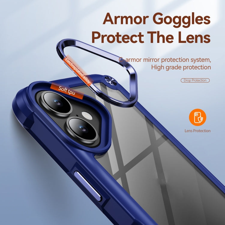 For iPhone 16 TPU + PC Lens Protection Phone Case(Blue) - iPhone 16 Cases by PMC TechLife | Online Shopping South Africa | PMC TechLife | Buy Now Pay Later Mobicred