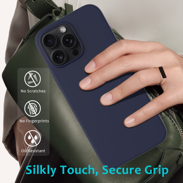For iPhone 16 Pro Max Solid Color Silicone Phone Case(Midnight Blue) - More iPhone Cases by PMC TechLife | Online Shopping South Africa | PMC TechLife | Buy Now Pay Later Mobicred
