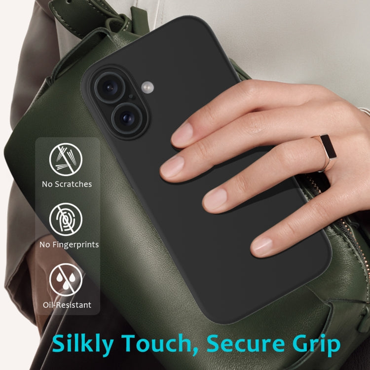 For iPhone 16 Solid Color Silicone Phone Case(Black) - More iPhone Cases by PMC TechLife | Online Shopping South Africa | PMC TechLife | Buy Now Pay Later Mobicred