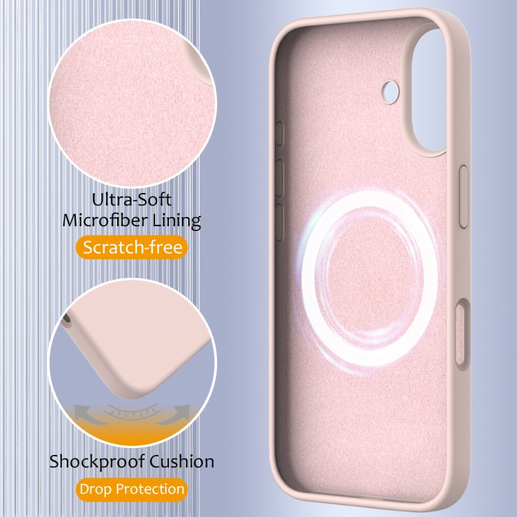 For iPhone 16 Plus Shockproof Silicone Magsafe Phone Case(Sand Pink) - iPhone 16 Plus Cases by PMC TechLife | Online Shopping South Africa | PMC TechLife | Buy Now Pay Later Mobicred