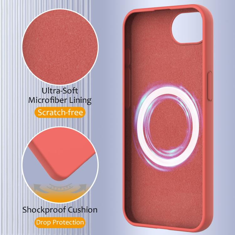 For iPhone 16e Shockproof Silicone Magsafe Phone Case(Pink Orange) - iPhone 16e Cases by PMC TechLife | Online Shopping South Africa | PMC TechLife | Buy Now Pay Later Mobicred